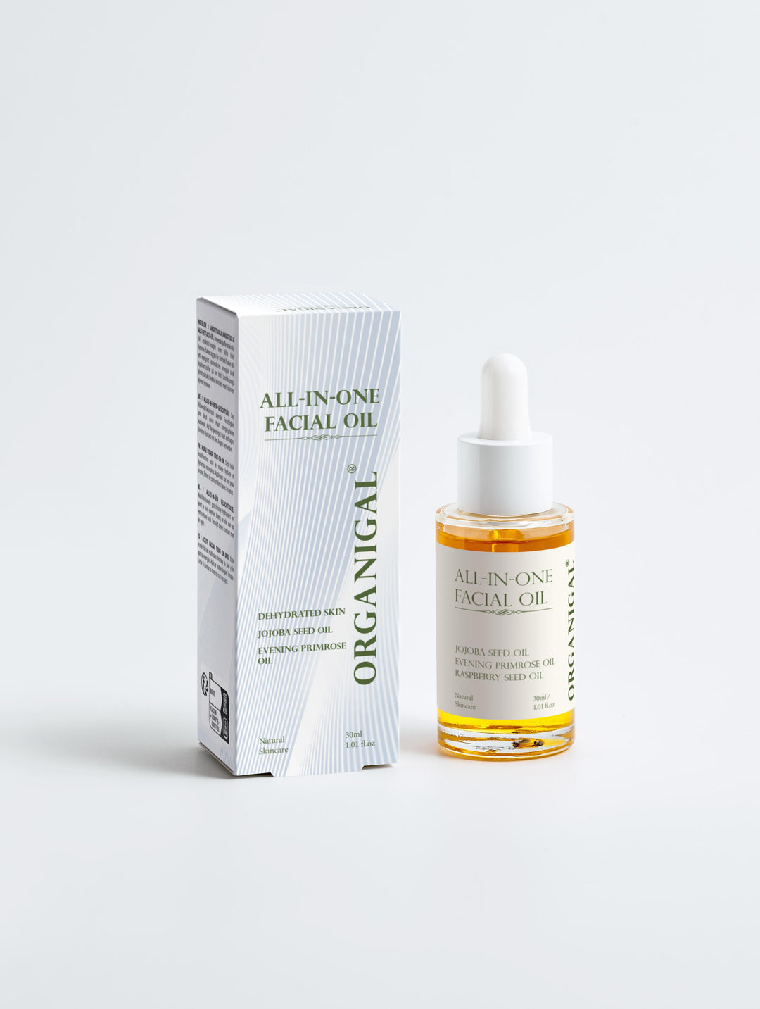 Organigal All-In-One Facial Oil 30ml – nourishing botanical blend for radiant, balanced skin bottle