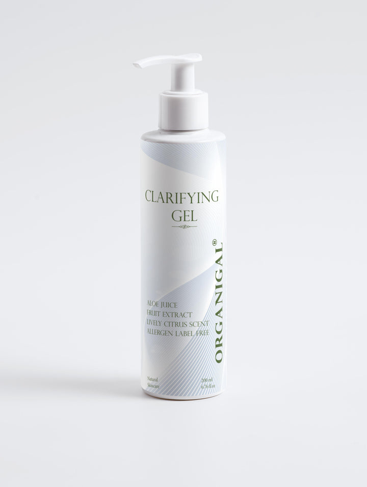 Organigal Clear Complexion Collection – complete skincare clarifying gel bottle